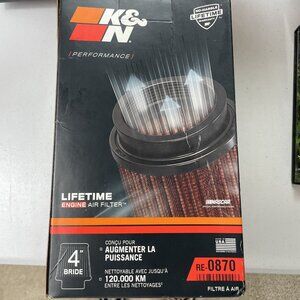 K&N Clamp-on Round Tapered Universal Air Filter RE-0870 - Open Box